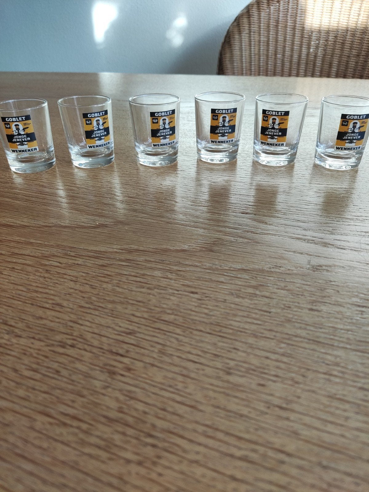 6 borrel glaasjes, Verzamelen, Ophalen of Verzenden, Zo goed als nieuw, Borrel- of Shotglas