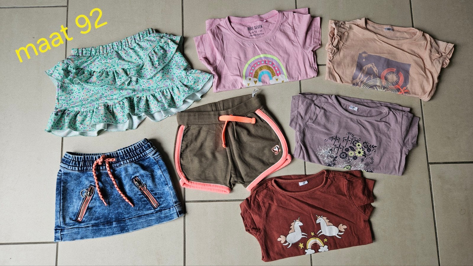 Klein kledingpakket zomer meisje maat 92, Kinderen en Baby's, Kinderkleding | Maat 92, Broek, Meisje, Zo goed als nieuw, Diverse merken