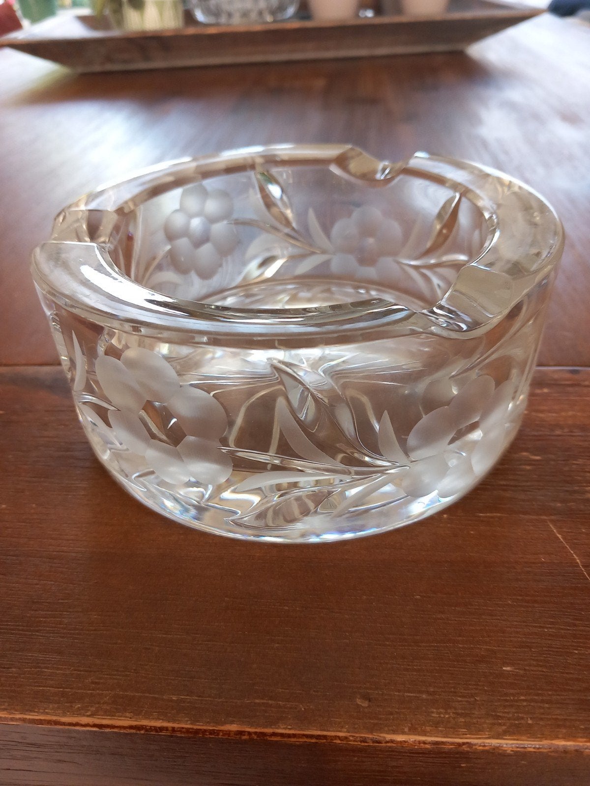 Zware vintage kristallen asbak., Antiek en Kunst, Ophalen
