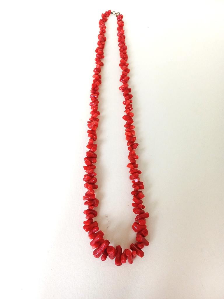 vintage ketting bloedkoraal 1950- 1960, Sieraden, Tassen en Uiterlijk, Kettingen, Gebruikt, Ophalen of Verzenden, Steen of Mineraal