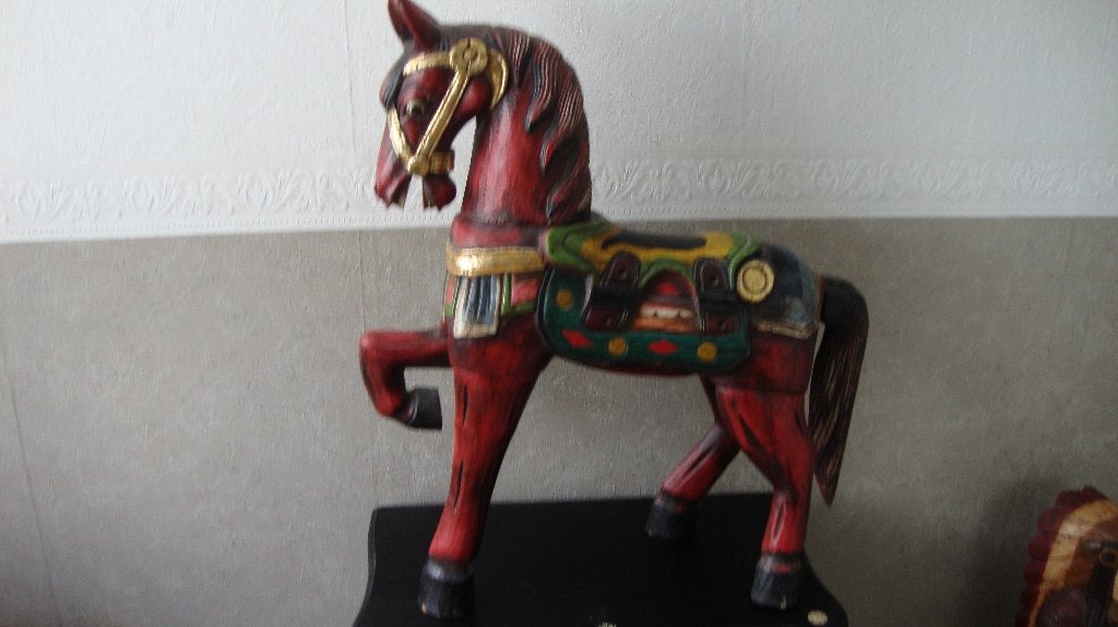 paard van hout 70 cm groot, Overige onderwerpen, Houtsnijwerk, 50 - 100 cm, Hout