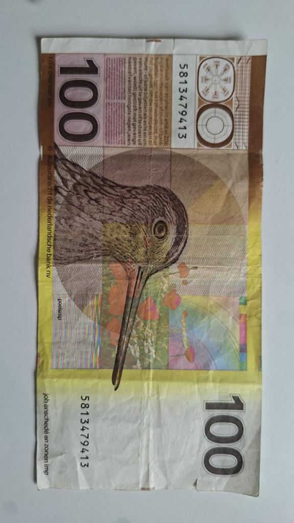 Zeldzaam 100 Gulden Biljet 'De Snip' uit 1977, Postzegels en Munten, Bankbiljetten | Nederland, Ophalen, 100 gulden, Los biljet