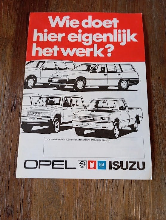 Opel Isuzu [ wie ] 4 pag., Verzenden, Zo goed als nieuw, Opel