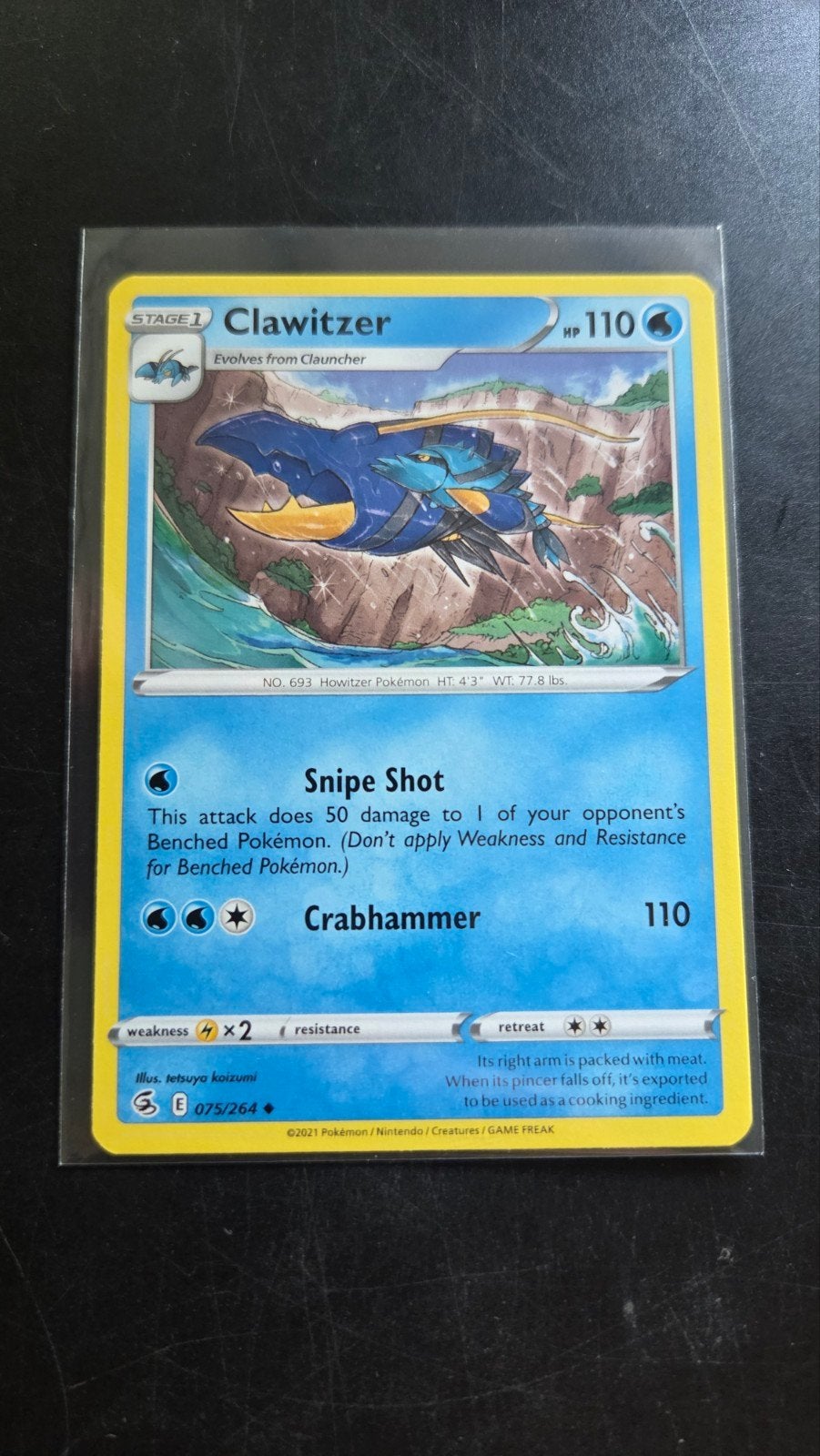 Clawitzer 075/264 Fusion Strike Pokémon Kaart, Verzenden, Zo goed als nieuw, Losse kaart