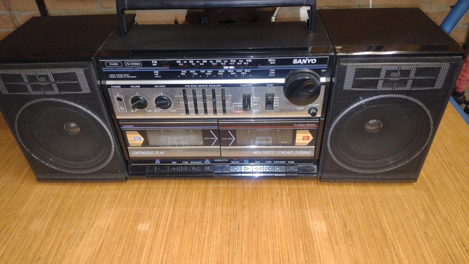 Sanyo MW227L Dubbele Cassettedeck Boombox - Zeer Goede Staat, Ophalen of Verzenden, Dubbel, High speed dubbing