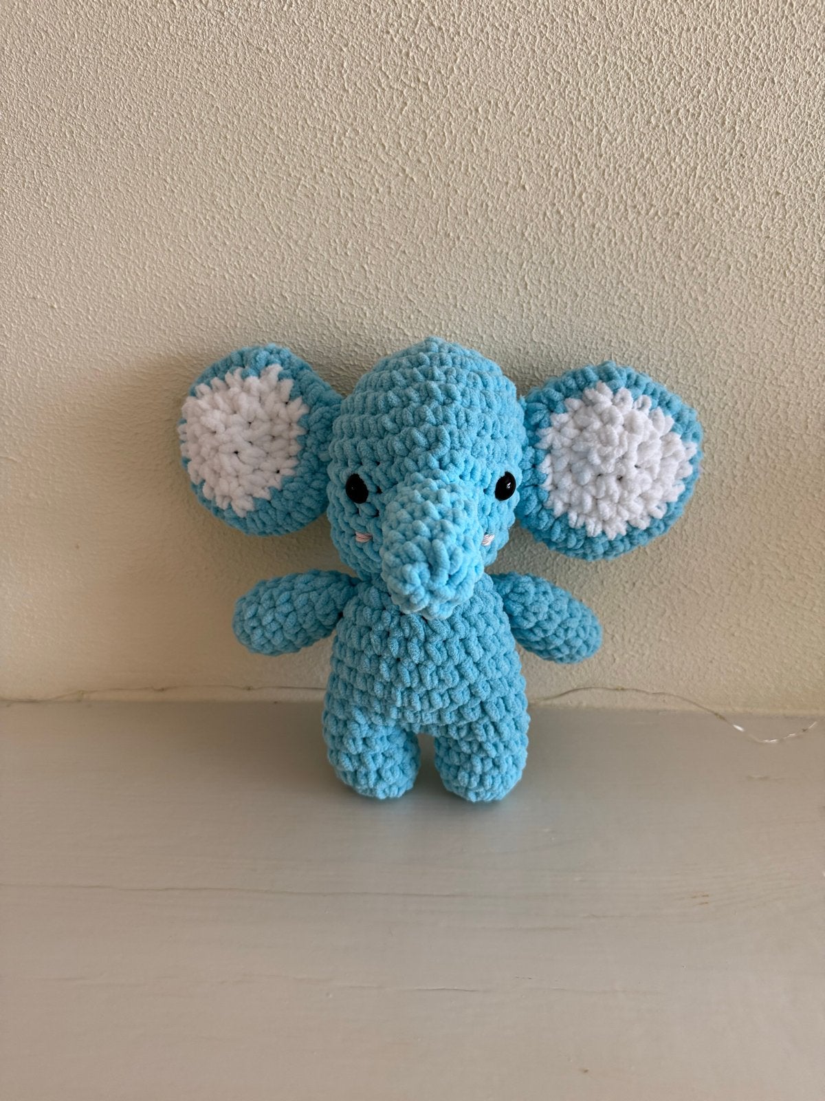 Gehaakte blauwe olifant knuffel - Handgemaakt, Overige merken, Blauw, Ophalen of Verzenden, Zo goed als nieuw