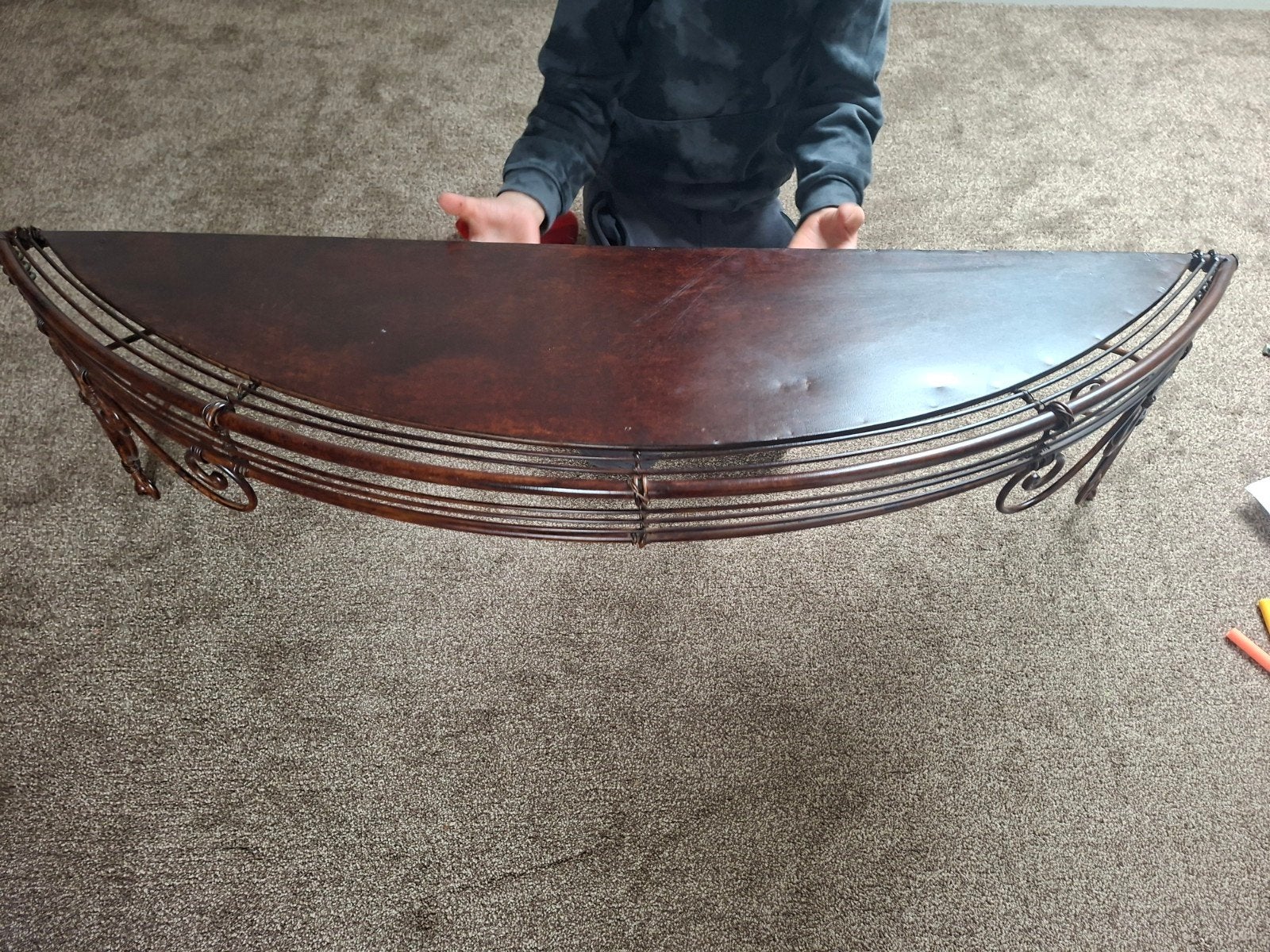 brocante wandplank van metaal, Ophalen
