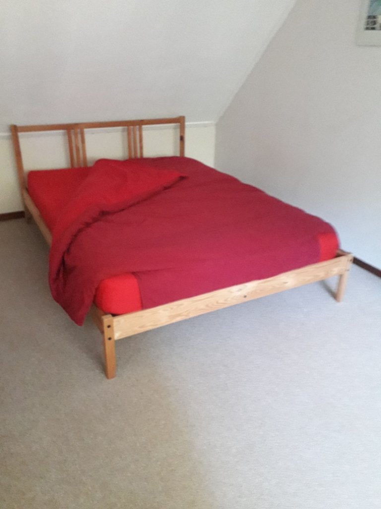 Ikea bed sultan lade, Ophalen, Bruin, Tweepersoons, 140 cm