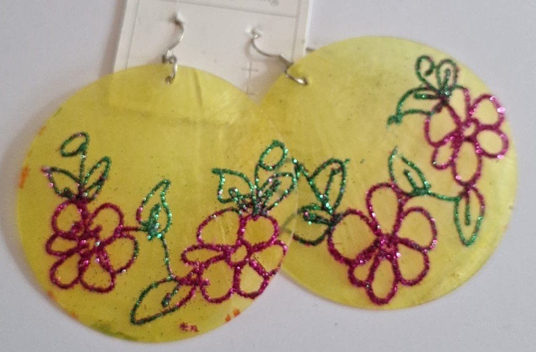 glas oorbellen 6 cm doorsnee keuze uit 4 sets, Overige materialen, Hangers, Overige kleuren, Verzenden