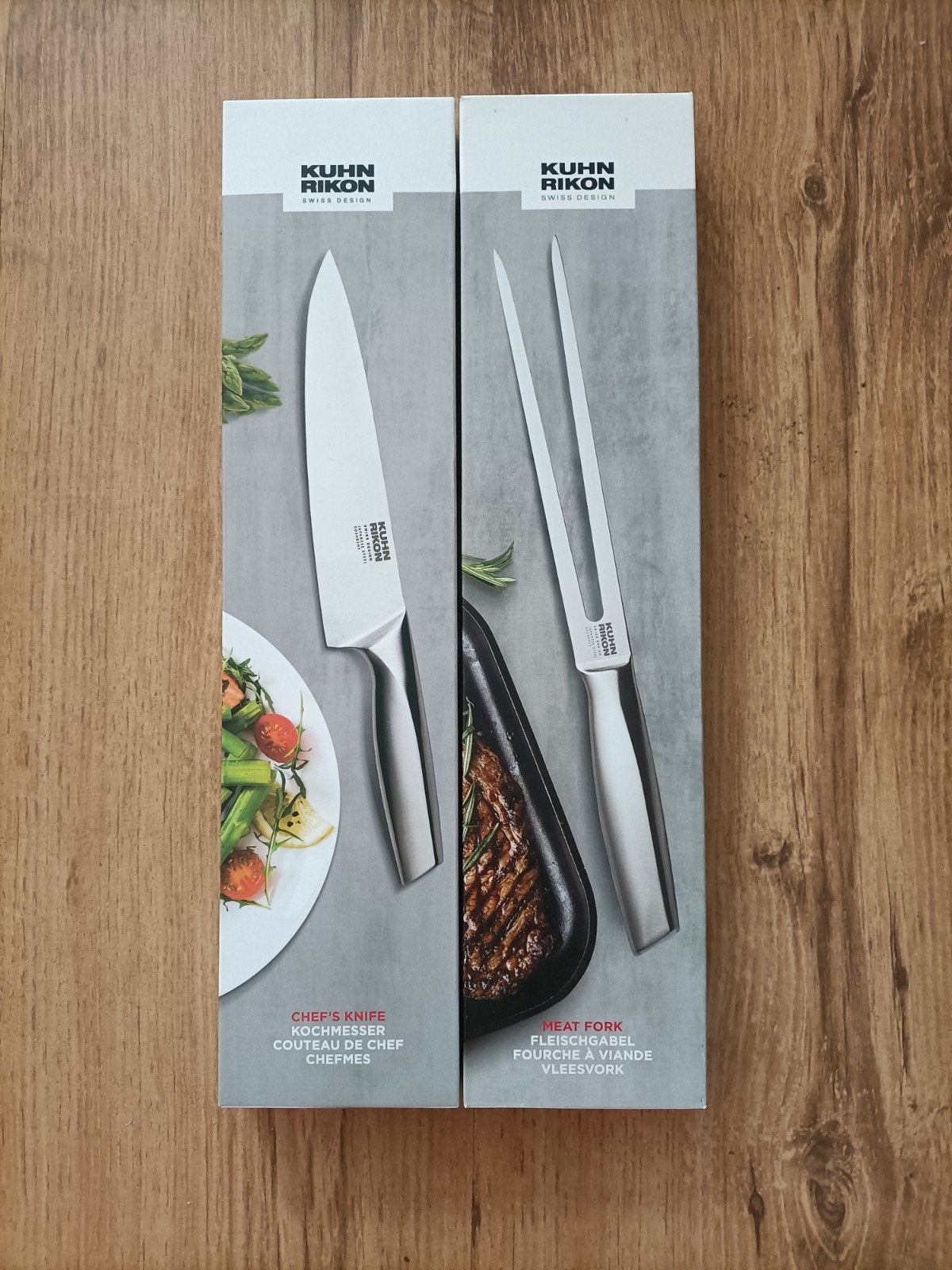 Kuhn Rikon Chef's mes en vleesvork set - Nieuw, Ophalen, Overige typen, Metaal, Overige merken