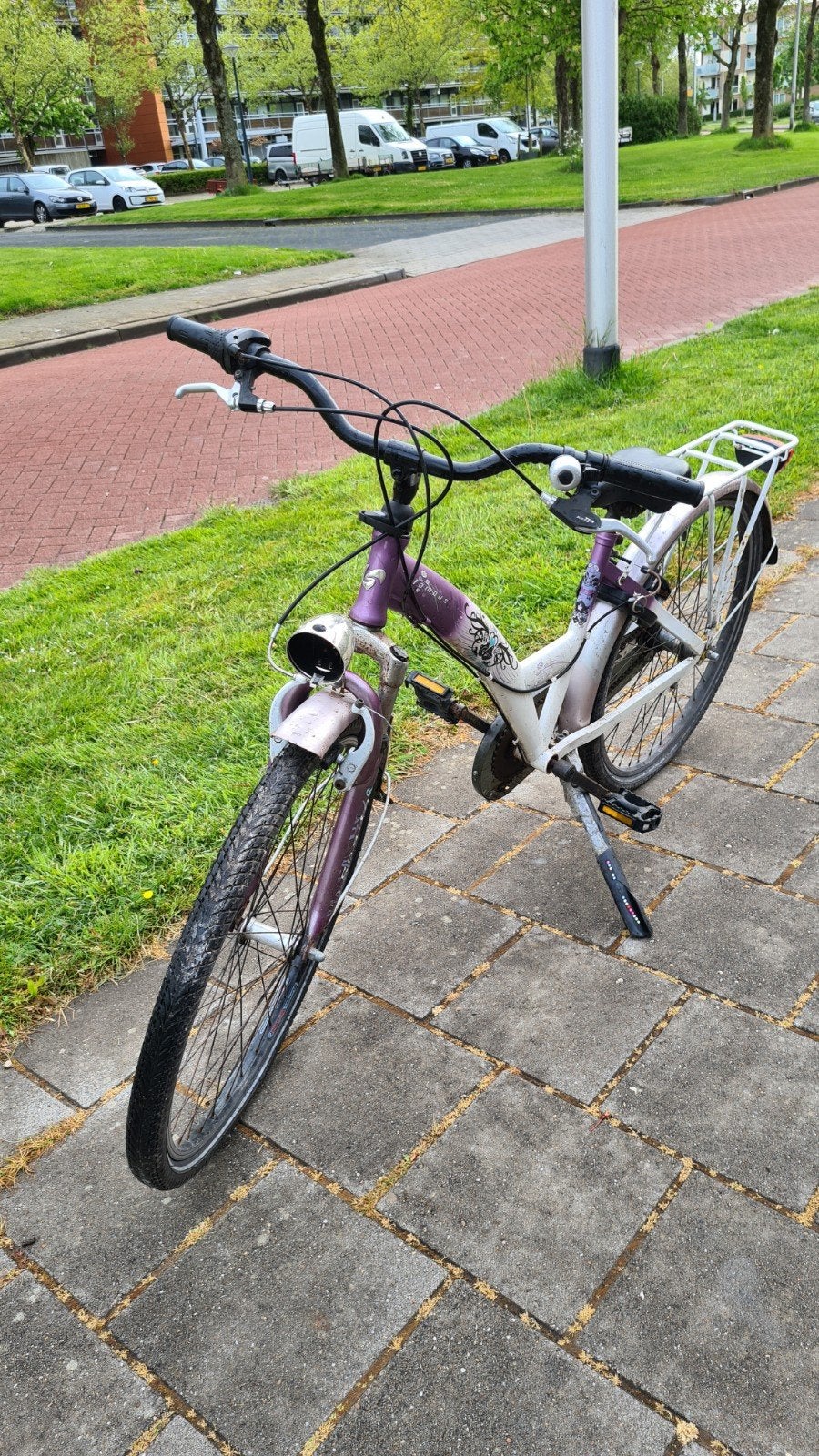 Paarse meisjesfiets 26 inch Sparta Senorita, Terugtraprem, Sparta, Gebruikt, Versnellingen