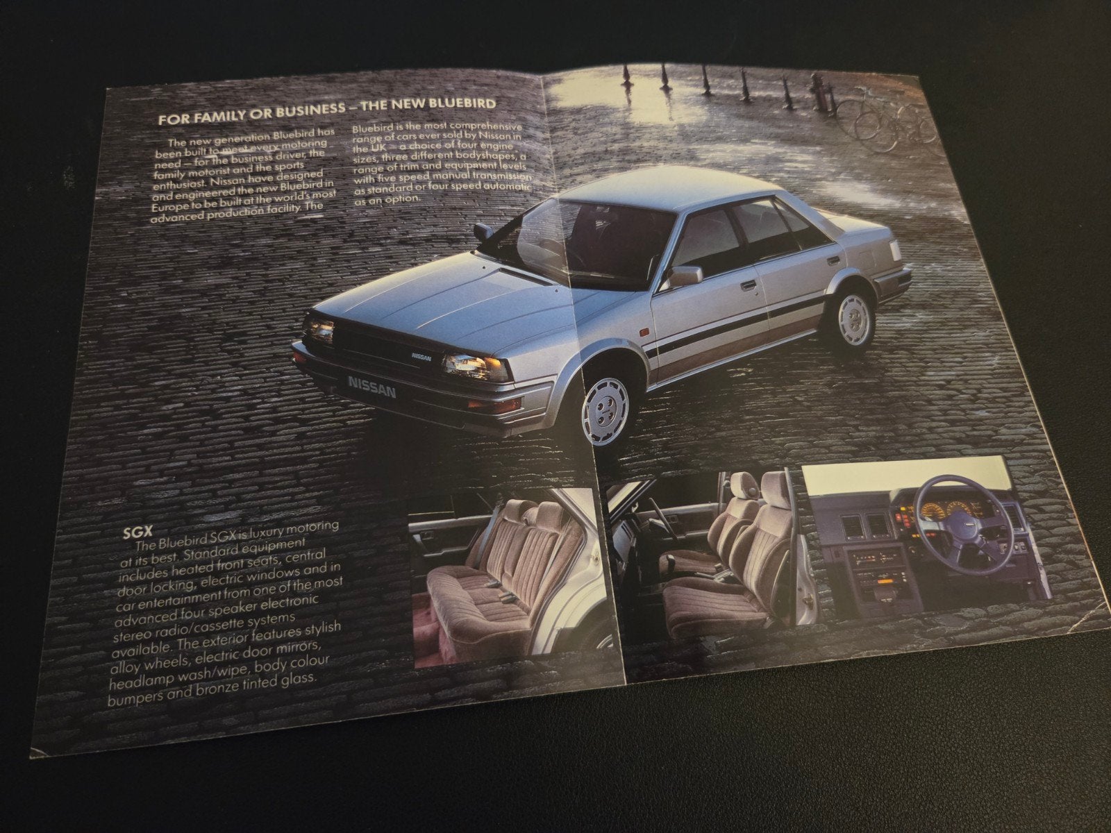 Brochure Nissan Bluebird 1986 UK, Ophalen of Verzenden, Zo goed als nieuw, Nissan