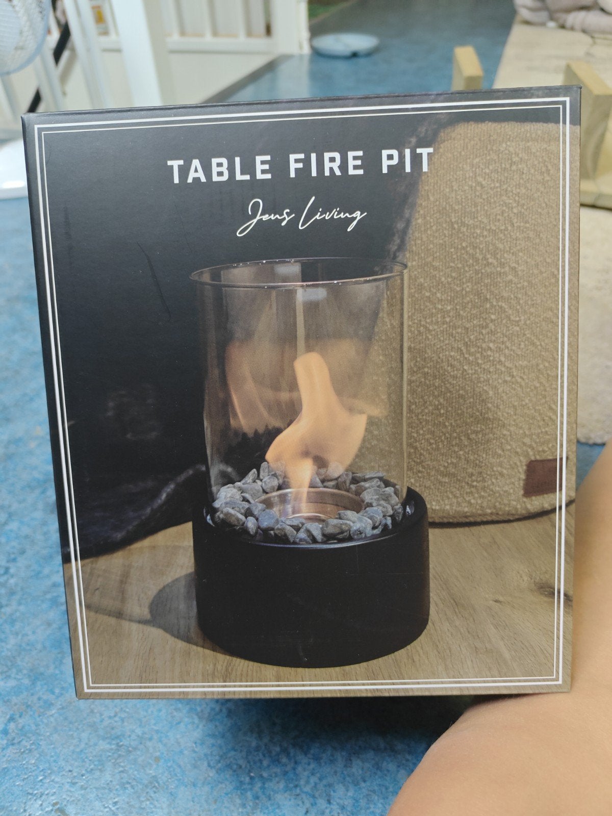 Jens Living Table Fire Pit - Sfeervolle Tafelhaard, Ophalen, Zwart, Nieuw, Modern