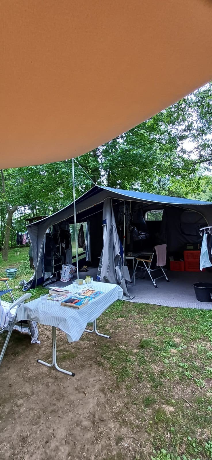 Raclet vouwwagen met veel ruimte, Caravans en Kamperen, Ophalen, Blauw, Meer dan 6, Aanwezig