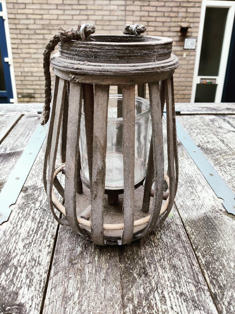 🕯️ Windlicht 🕯️, Ophalen of Verzenden, Zo goed als nieuw, Kandelaar, Hout