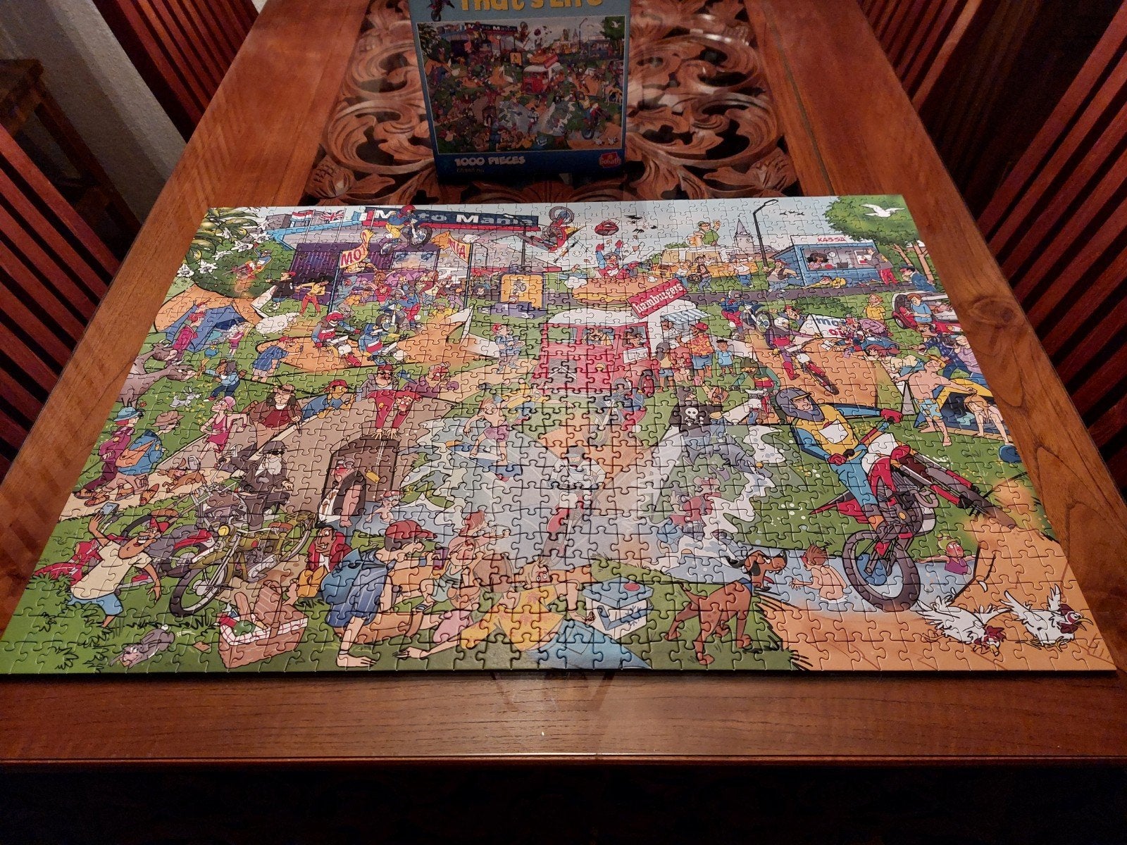 motorcros that's life puzzel 1000 stukjes, Ophalen, 500 t/m 1500 stukjes, Zo goed als nieuw, Legpuzzel