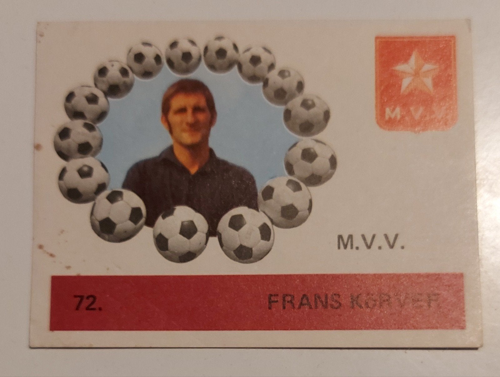 MVV Monty Gum 1971 Frans Körver, Verzenden, Gebruikt, Overige binnenlandse clubs, Poster, Plaatje of Sticker