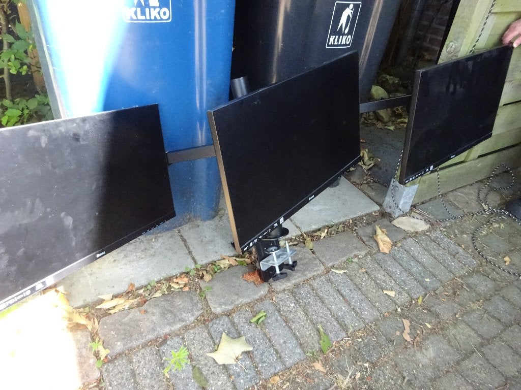 Standaard met 3 monitoren, Ophalen, Draaibaar, IPS, IIyama