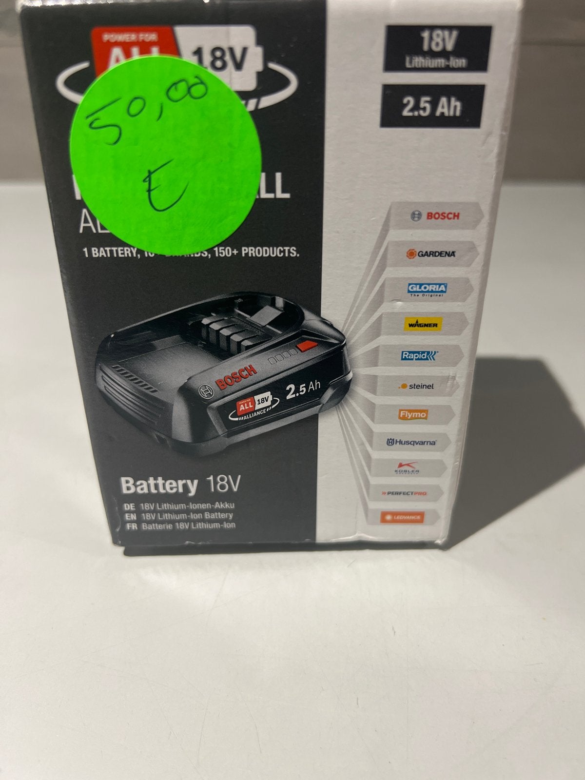 Bosch 18V Lithium-ion Accu 2.5 Ah - Nieuw in doos, N, N, Overige typen, Nieuw
