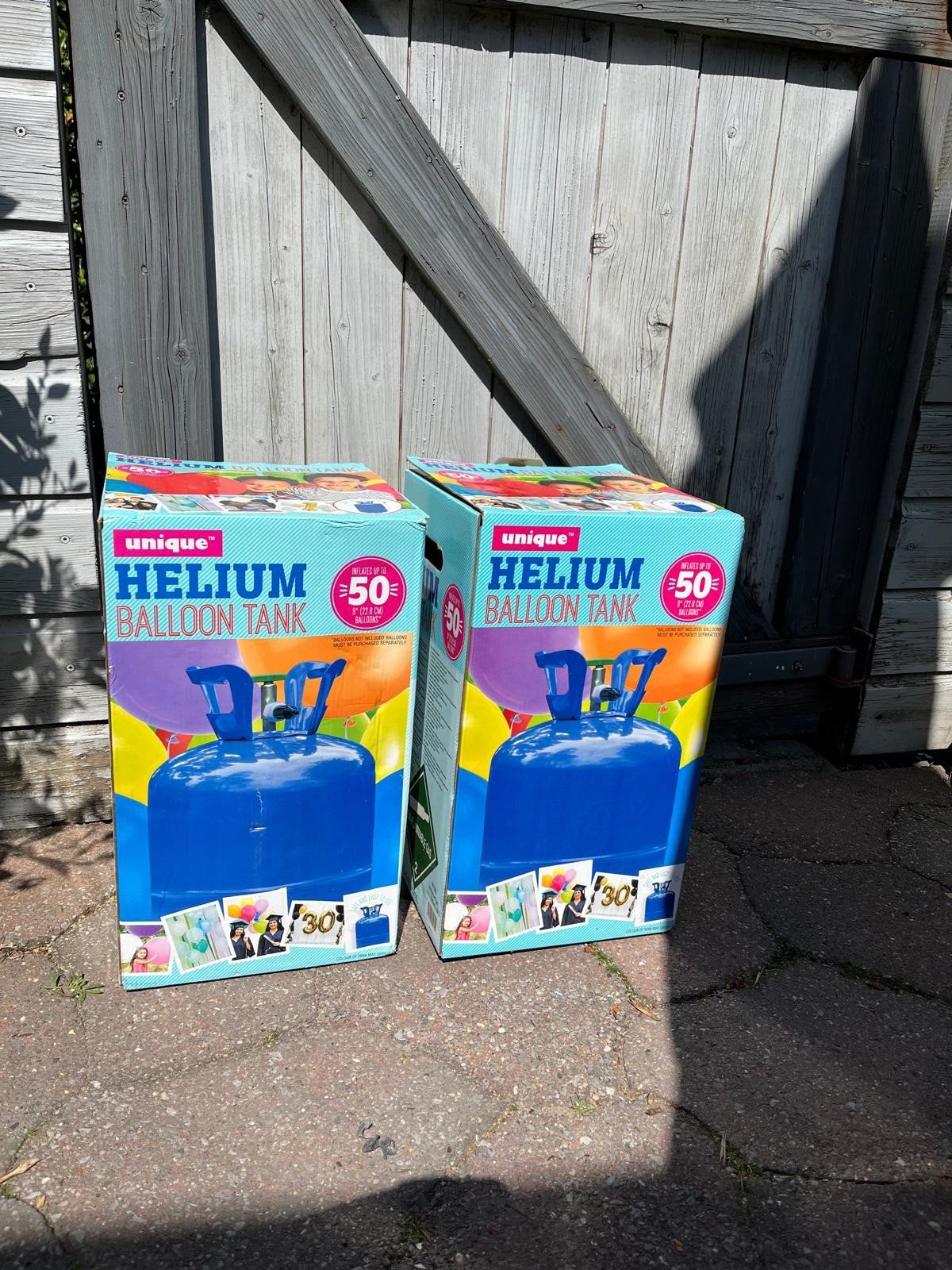 2 helium tanks voor 50 ballonnen per tank,1 vol en 1 halfvol, Ophalen, Versiering