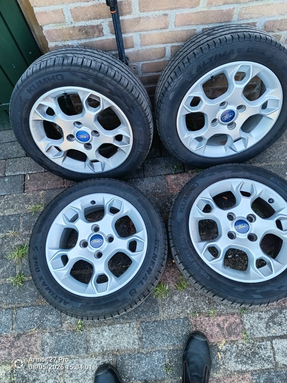 Ford Fiesta 15 inch velgen met zomerbanden, Ophalen, Gebruikt, 15 inch, Personenwagen
