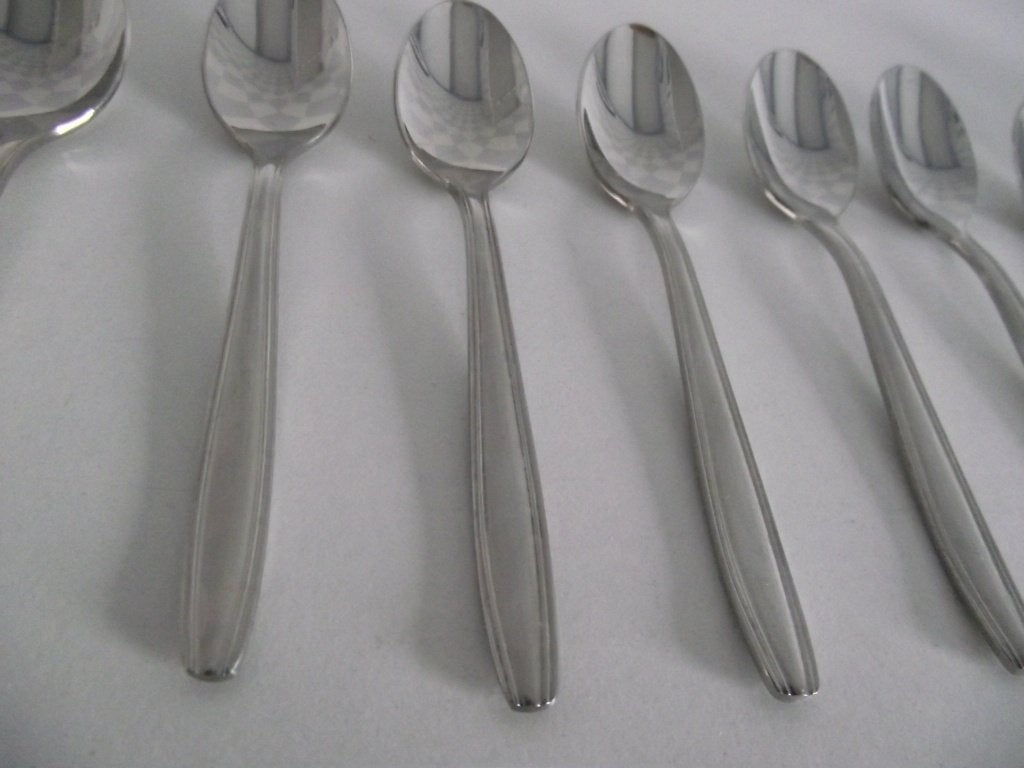 5 vintage RVS puntfilet Espresso lepeltje 9 cm Gero Libra ps, Antiek en Kunst, Ophalen of Verzenden
