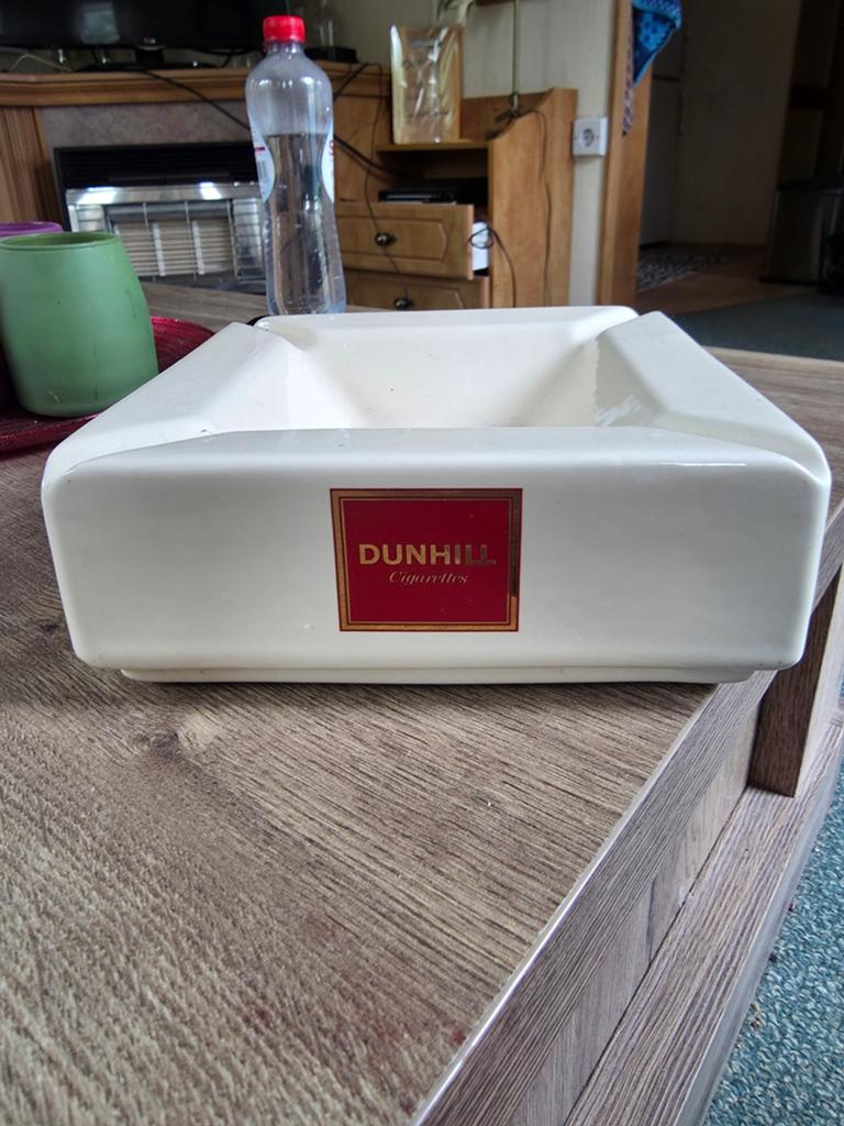 Vintage Dunhill Sigaretten Asbak - Crème Keramiek, Ophalen of Verzenden, Gebruikt, Asbak