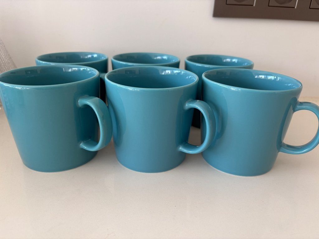Iittala Teema set van 6 bekers 400 ml turkoois, Huis en Inrichting, Overige merken, Ophalen of Verzenden, Zo goed als nieuw, Overige stijlen