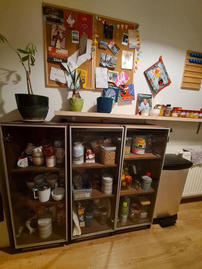 Billy boekenkastjes met vitrine deuren, Ophalen, Minder dan 50 cm, Glas, 100 tot 150 cm