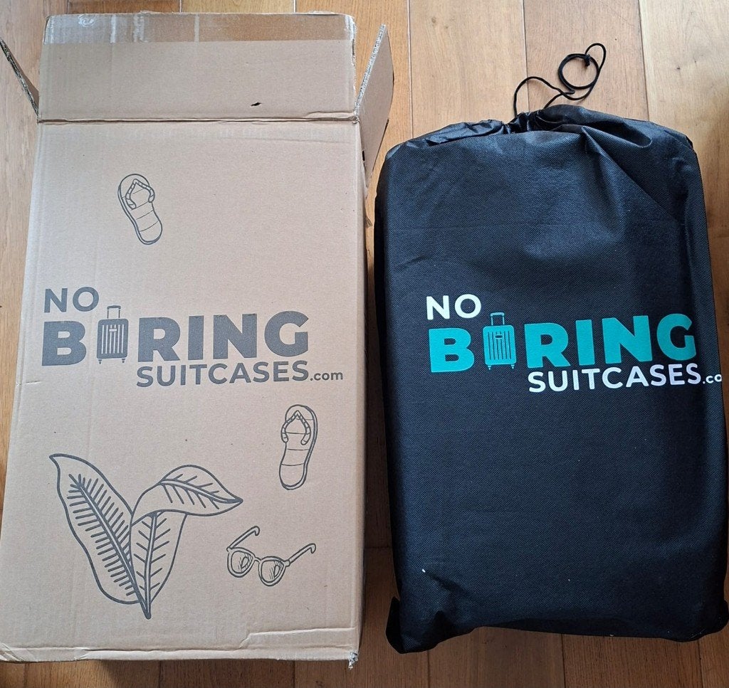 Nieuwe handige reiskoffer met reclame op wieltjes, Sieraden, Tassen en Uiterlijk, Uitschuifbare handgreep, 50 tot 60 cm, Hard kunststof