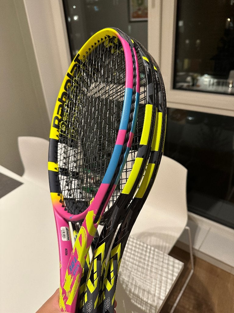 2x Tennis rackets babolat aero 98, 1x rafa origin, L4, Ophalen of Verzenden, Zo goed als nieuw, Racket