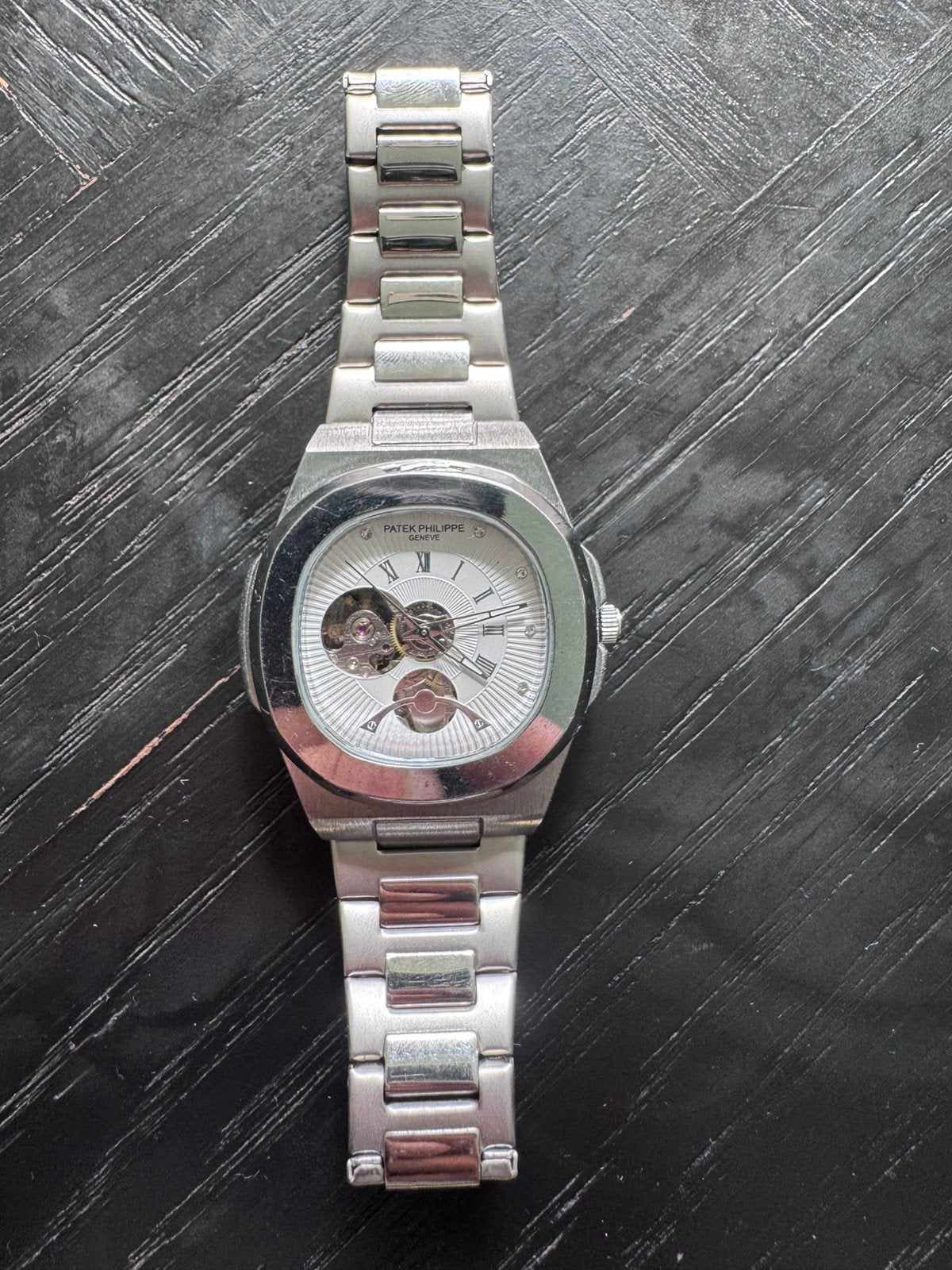 Patek philippe  horloge voledig automatisch, Ophalen, Zo goed als nieuw, Staal, Overige merken