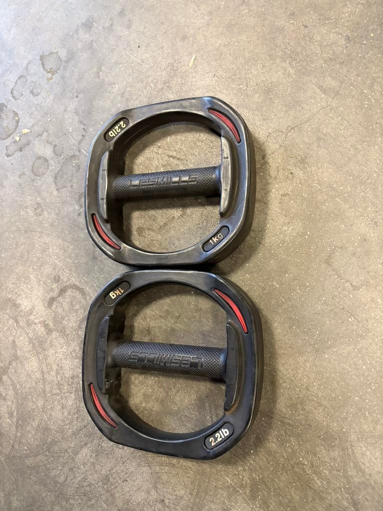 2 x 1 kg les mills smartbar smart bar schijven, Sport en Fitness, Fitnessmaterialen, Gebruikt, Ophalen of Verzenden, Smart bar schijven