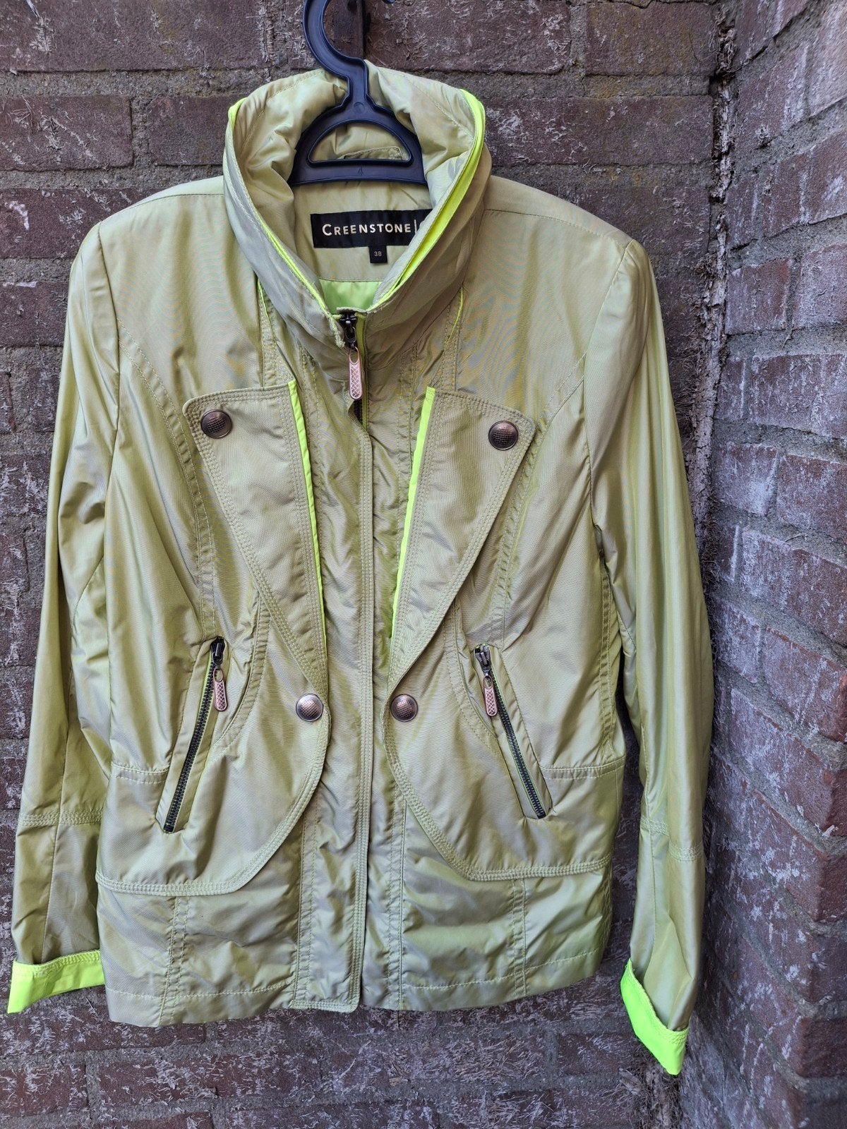 Creenstone  mt 38 lichtgevende regenjas met capuchon, Ophalen of Verzenden, Nieuw, Regenjas, Dames