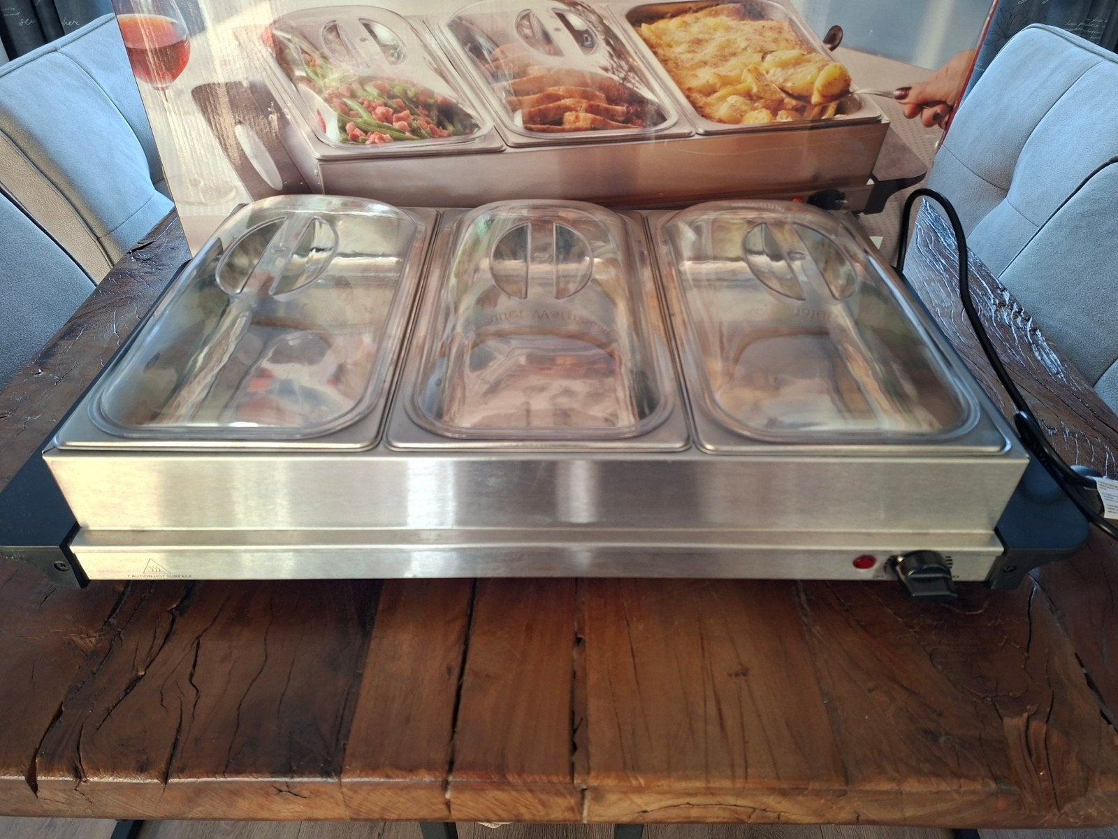 Buffet warmhoudschalen, Huis en Inrichting, Ophalen, Overige typen, Zilver, Zo goed als nieuw