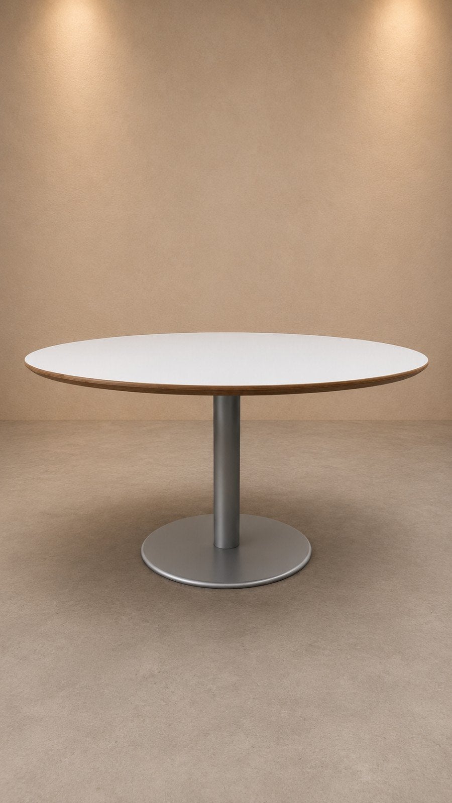 Metaform "Orfis" rond 130cm wit, Rond, Ophalen of Verzenden, Zo goed als nieuw, Metaal
