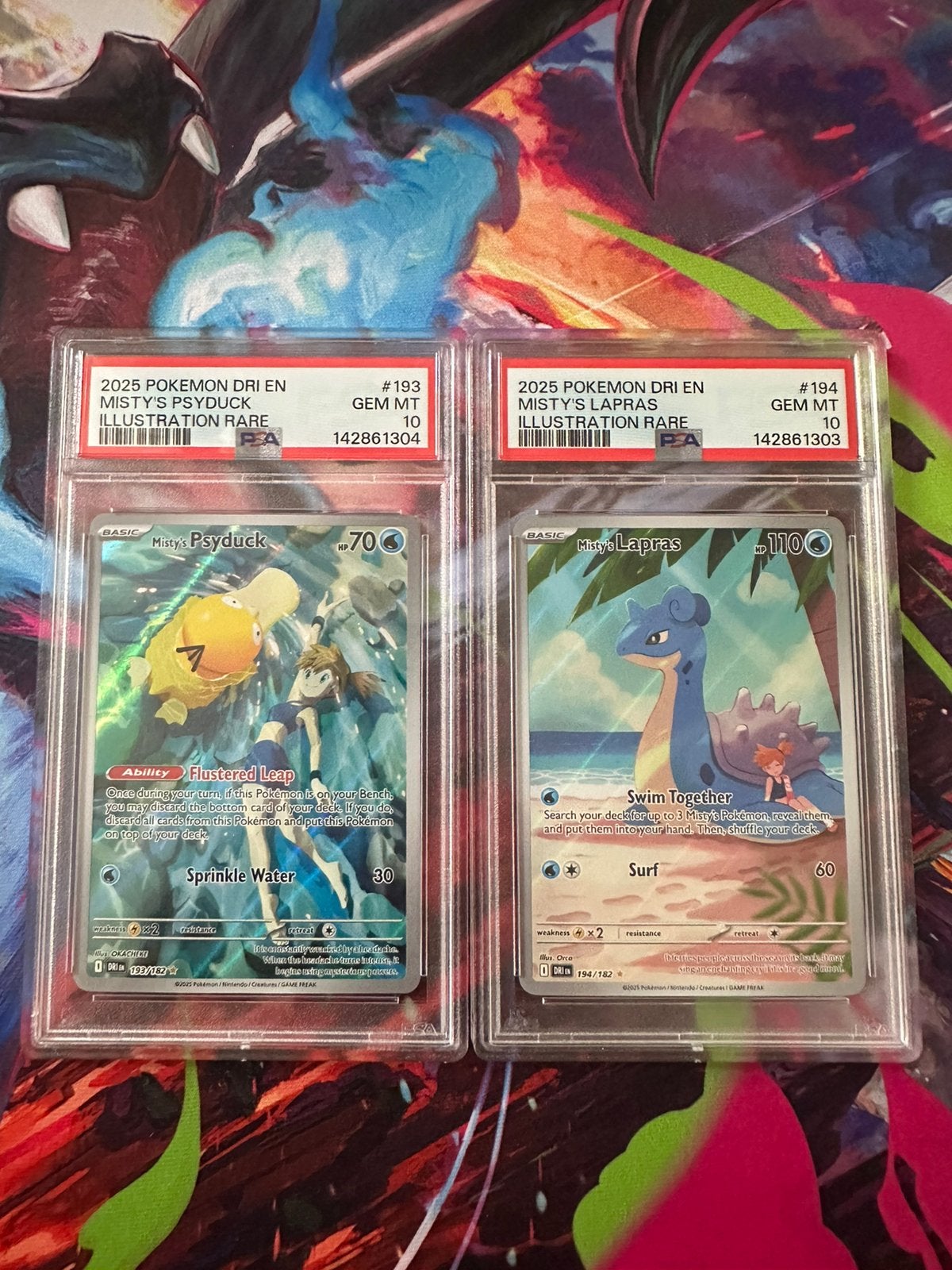 Misty’s Psyduck & Lapras PSA 10 Sequential, Ophalen of Verzenden, Zo goed als nieuw