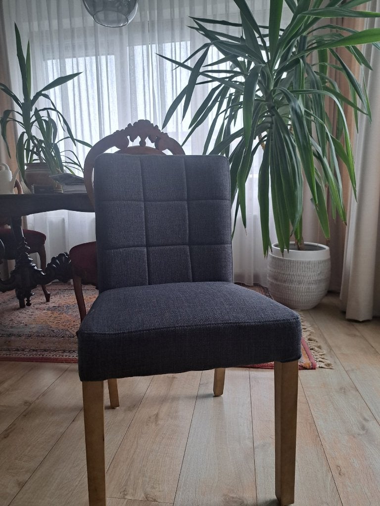 6 stoelen bruin/grijs - zonder leuning, Huis en Inrichting, Ophalen, Bruin, Zo goed als nieuw, Stof