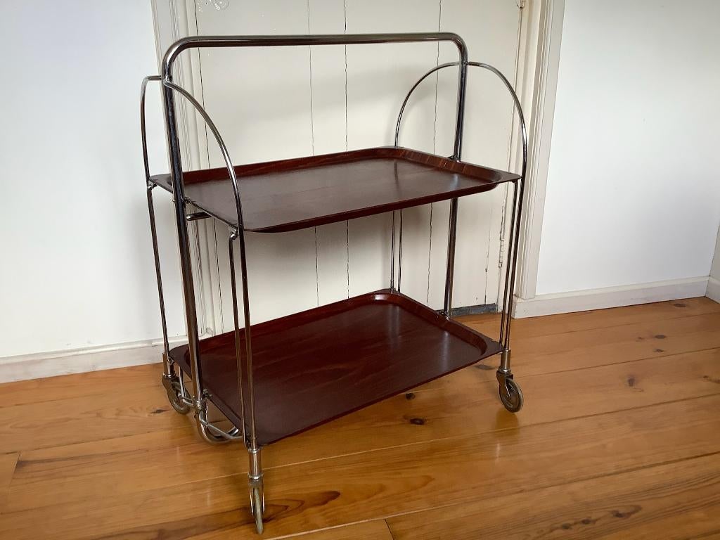 Bremshey serveerwagen trolley, Huis en Inrichting, Minder dan 55 cm, Metaal of Aluminium, Ophalen of Verzenden, 60 cm of meer