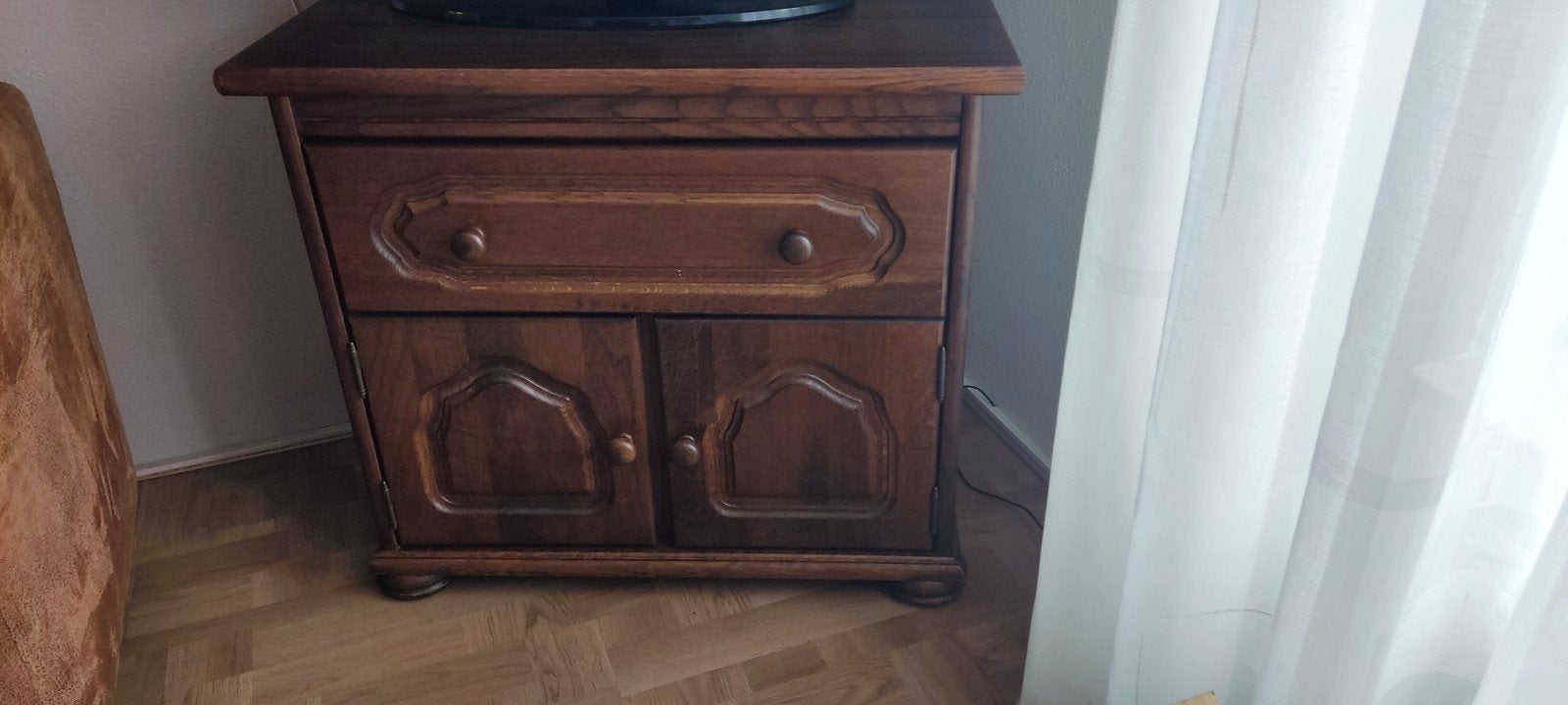 Houten TV-meubel met lade en deurtjes - 80x35x72 cm, Ophalen, Gebruikt, 50 tot 100 cm, Minder dan 100 cm
