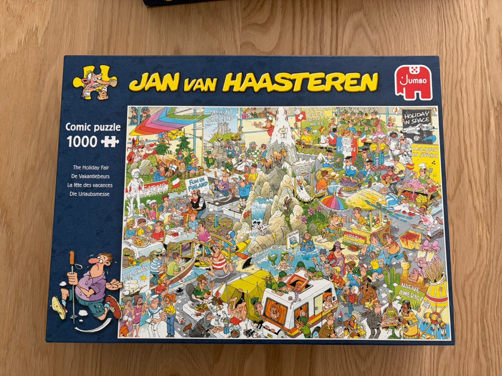 Jan van Haasteren - vakantiebeurs - 1000 stukjes, Ophalen of Verzenden, 500 t/m 1500 stukjes, Zo goed als nieuw