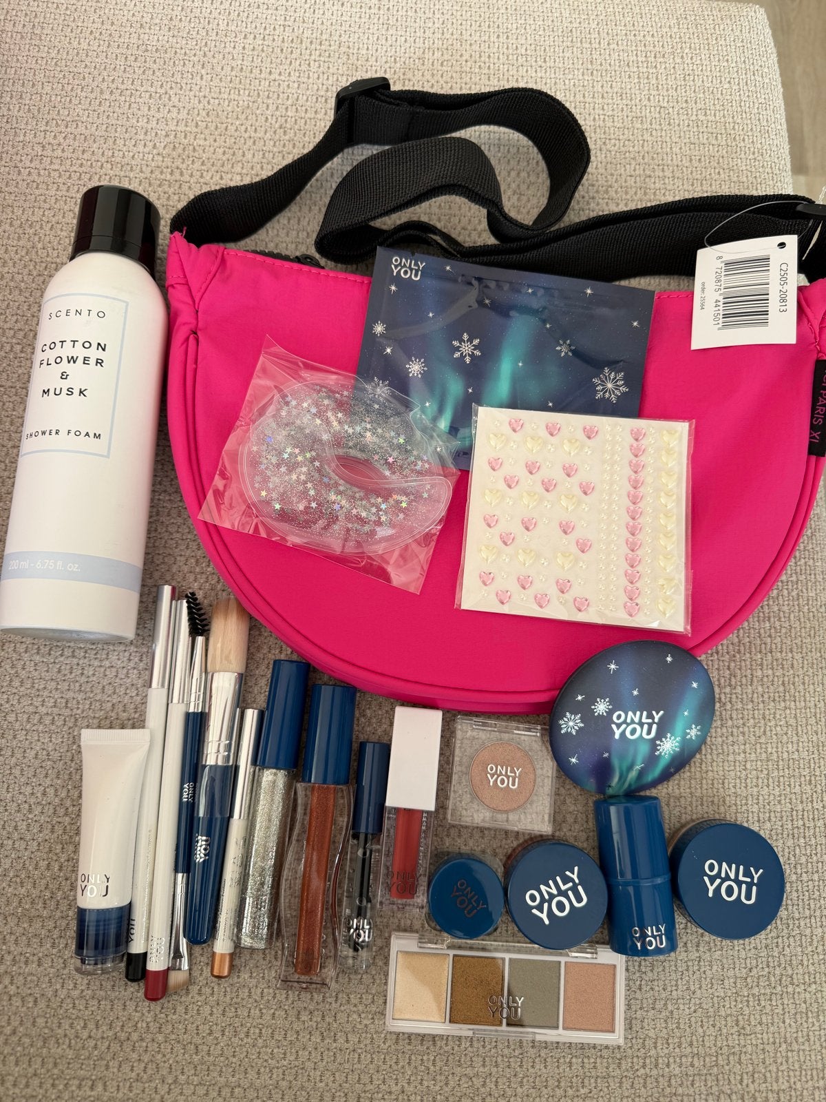 Only You make-up set met tas en douchefoam, Ophalen, Overige kleuren, Gehele gezicht, Nieuw