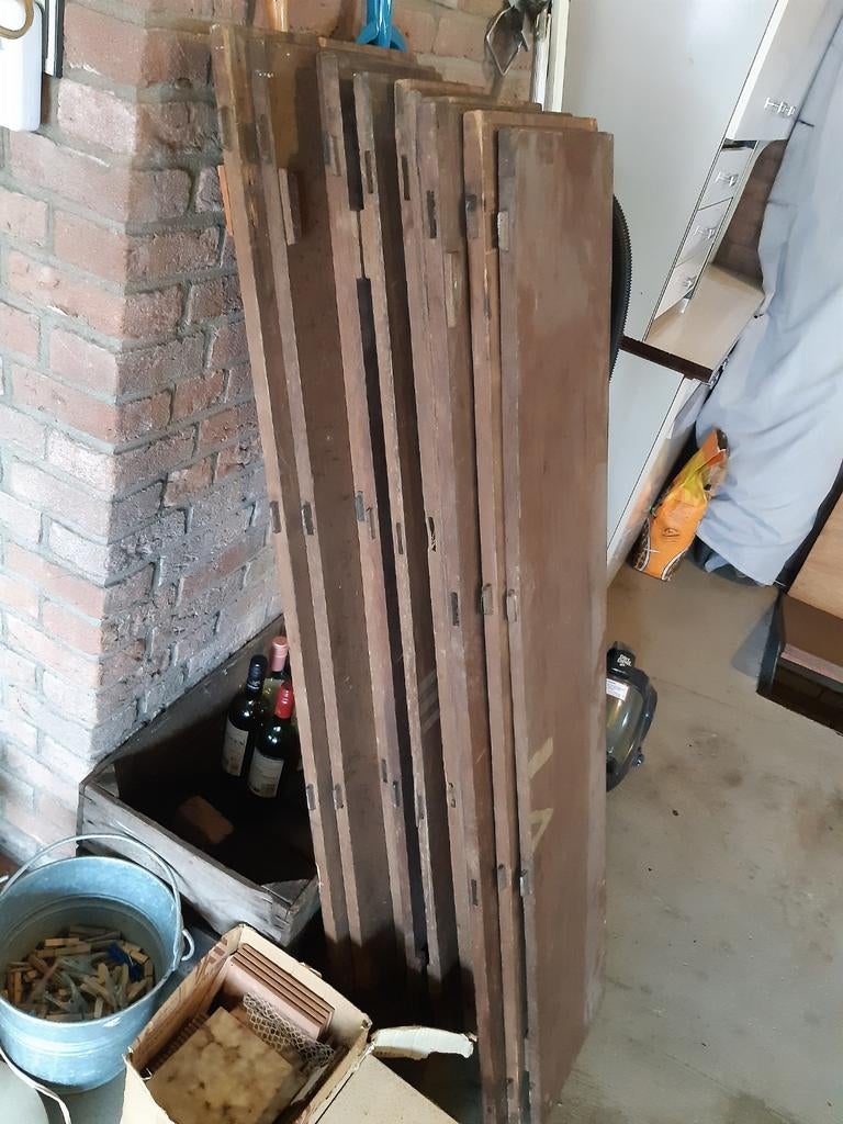 Oude eikenhouten planken, Doe-het-zelf en Verbouw, Hout en Planken, Ophalen, Gebruikt, Minder dan 25 mm, Eiken