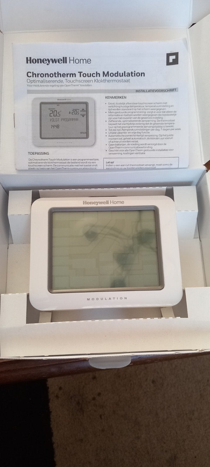 Honeywell Chronotherm Touch Modulation incl Handleiding, Doe-het-zelf en Verbouw, Ophalen of Verzenden, Zo goed als nieuw