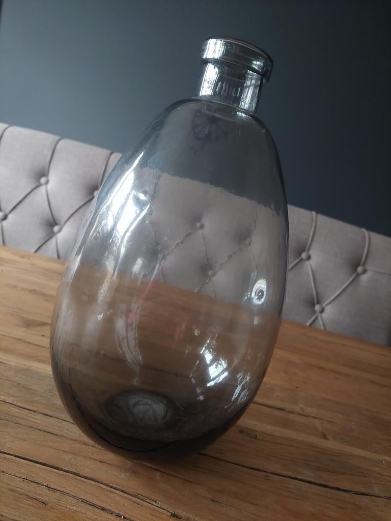 Prachtige antraciet smoke vaas Glas, Ophalen of Verzenden, Zo goed als nieuw, Glas, Minder dan 50 cm
