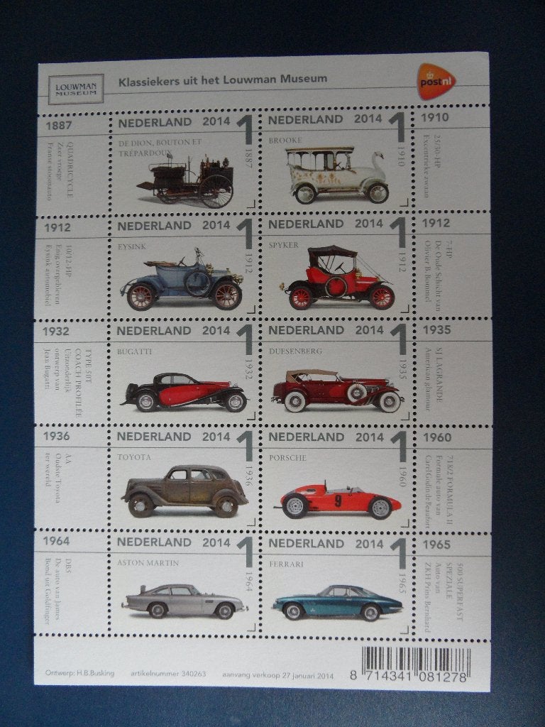 Postzegelvel Klassiekers uit het Louwman museum  met korting, Ophalen of Verzenden, Postfris