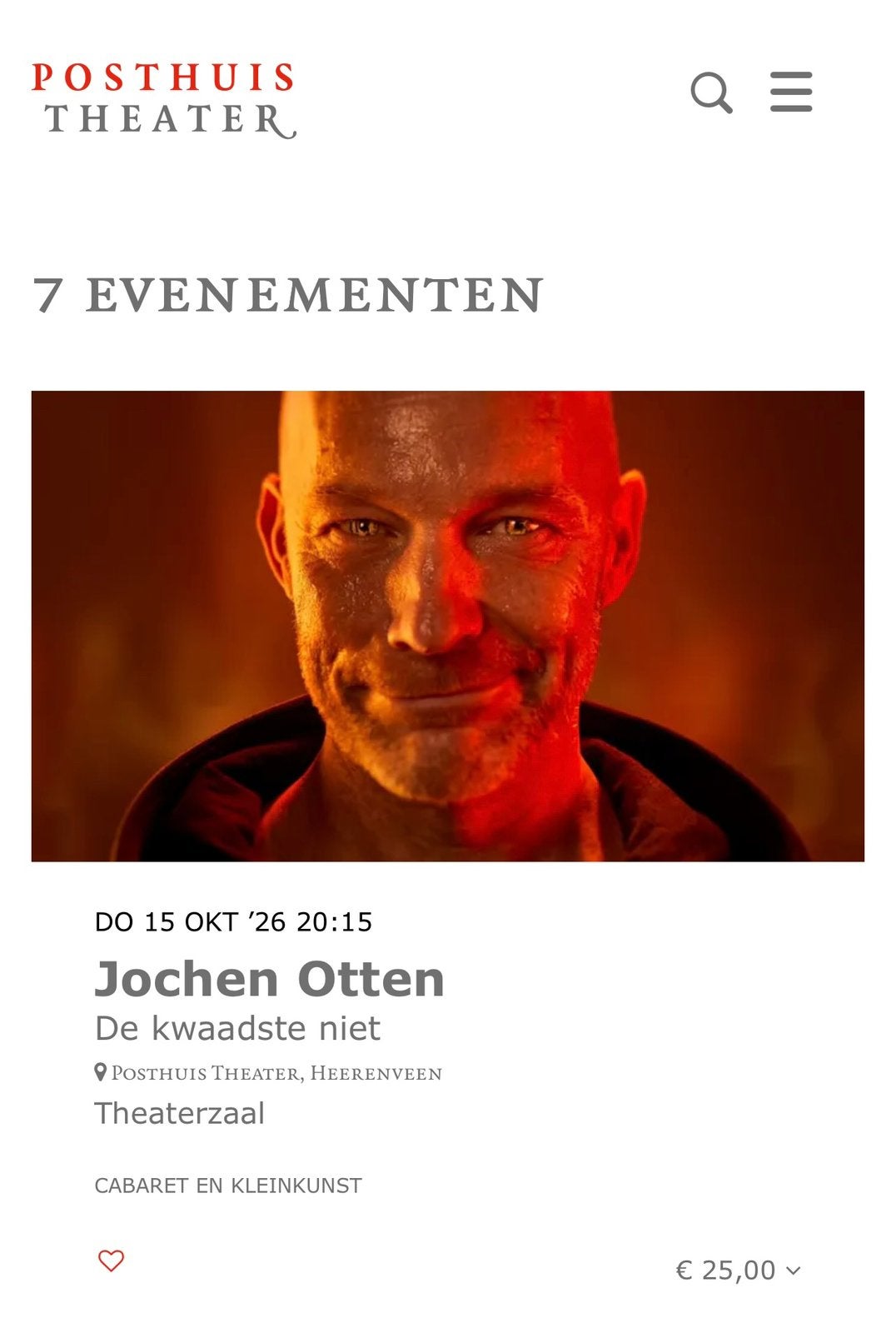 2 tickets Jochen Otten, Twee personen, Oktober