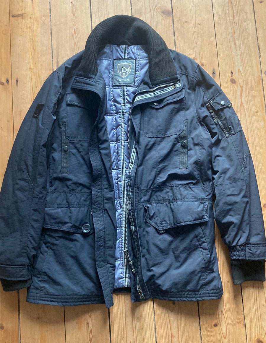 Jas winterjas jack Reset Outerwear jas blauw ongeveer maat L, Maat 52/54 (L), Blauw, Reset, Ophalen of Verzenden