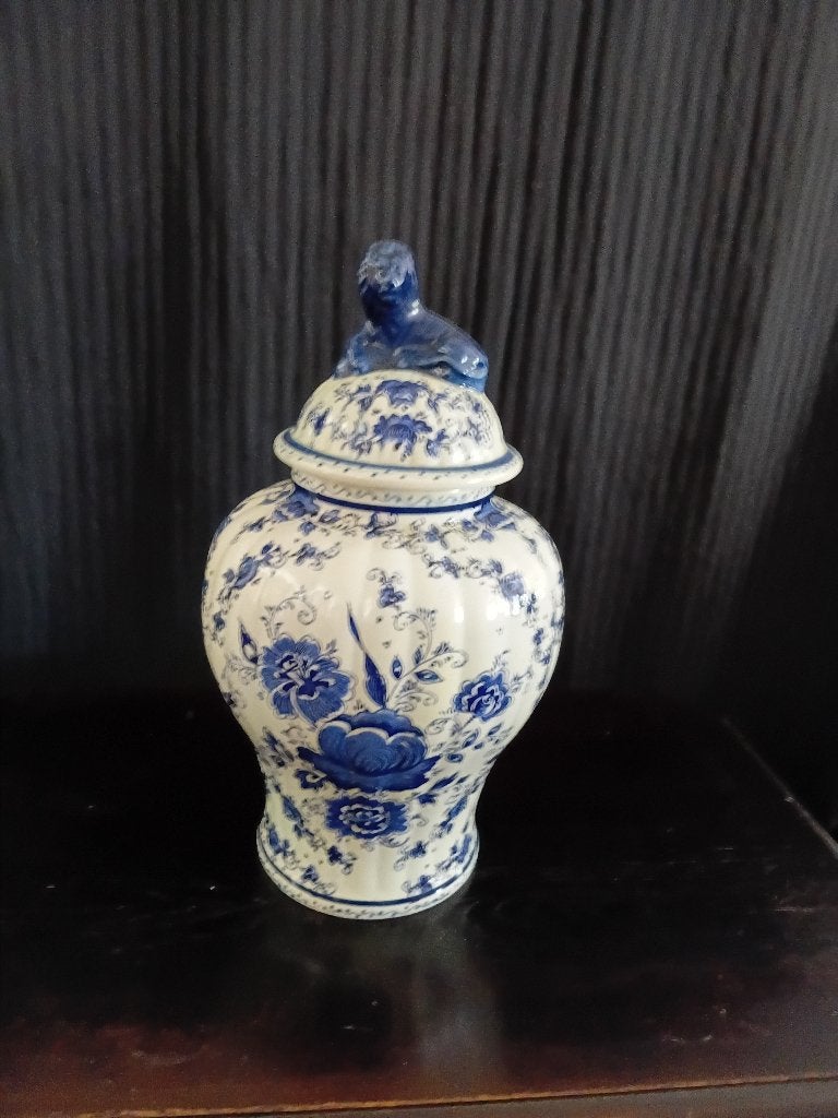 Antieke Delfs blauwe gemberpot, Ophalen, 35 cm, Zo goed als nieuw, Steen/keramiek