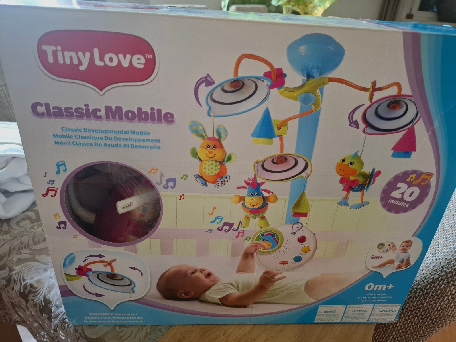 Tiny Love Classic Mobile muziekmobiel met doos, Kinderen en Baby's, Speelgoed | Babyspeelgoed, Ophalen of Verzenden, Zo goed als nieuw